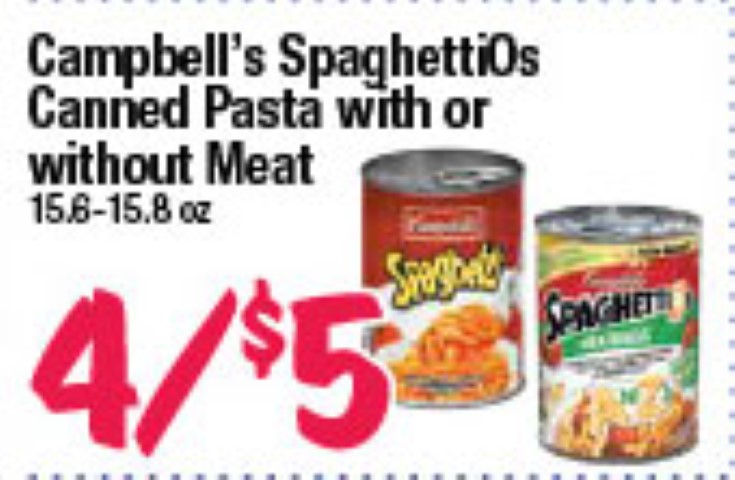 Campbell's SpaghettiOs Canned Pasta with or without Meat